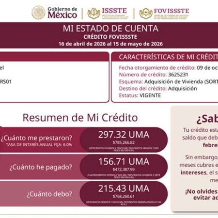 ¿Ya te enteraste? FOVISSSTE estrena nuevo estado de cuenta