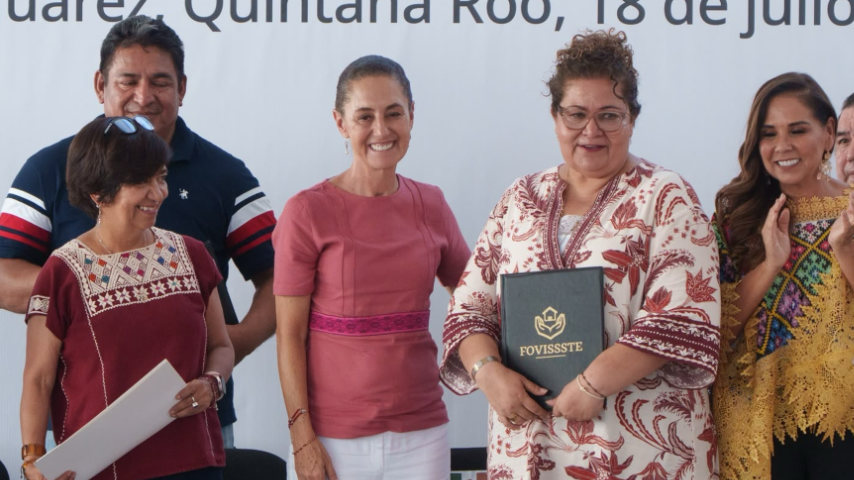 FOVISSSTE participa en entrega de beneficios de vivienda con la Presidenta Claudia Sheinbaum
